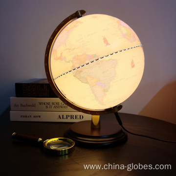 Illuminated Antique World Globe Earth Decorative